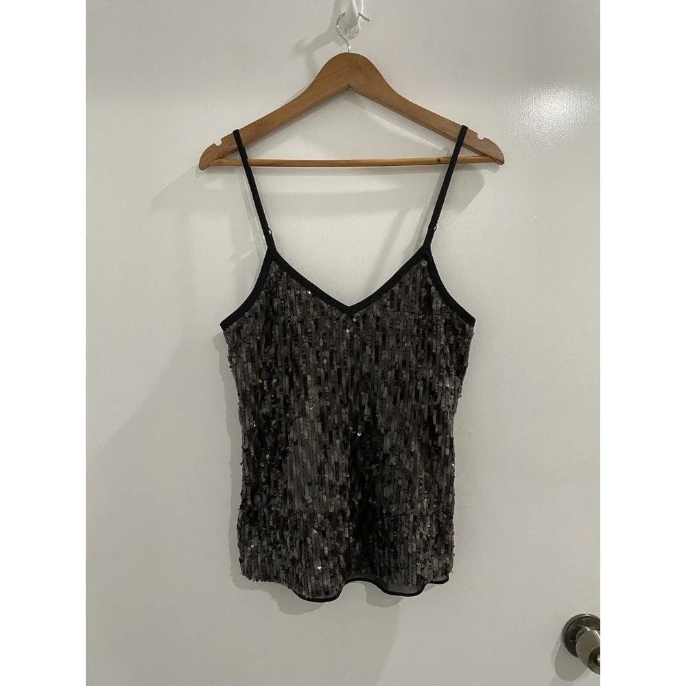 Guess Tiger Eye Sequins Tank Top Size S - Picture 1 of 7